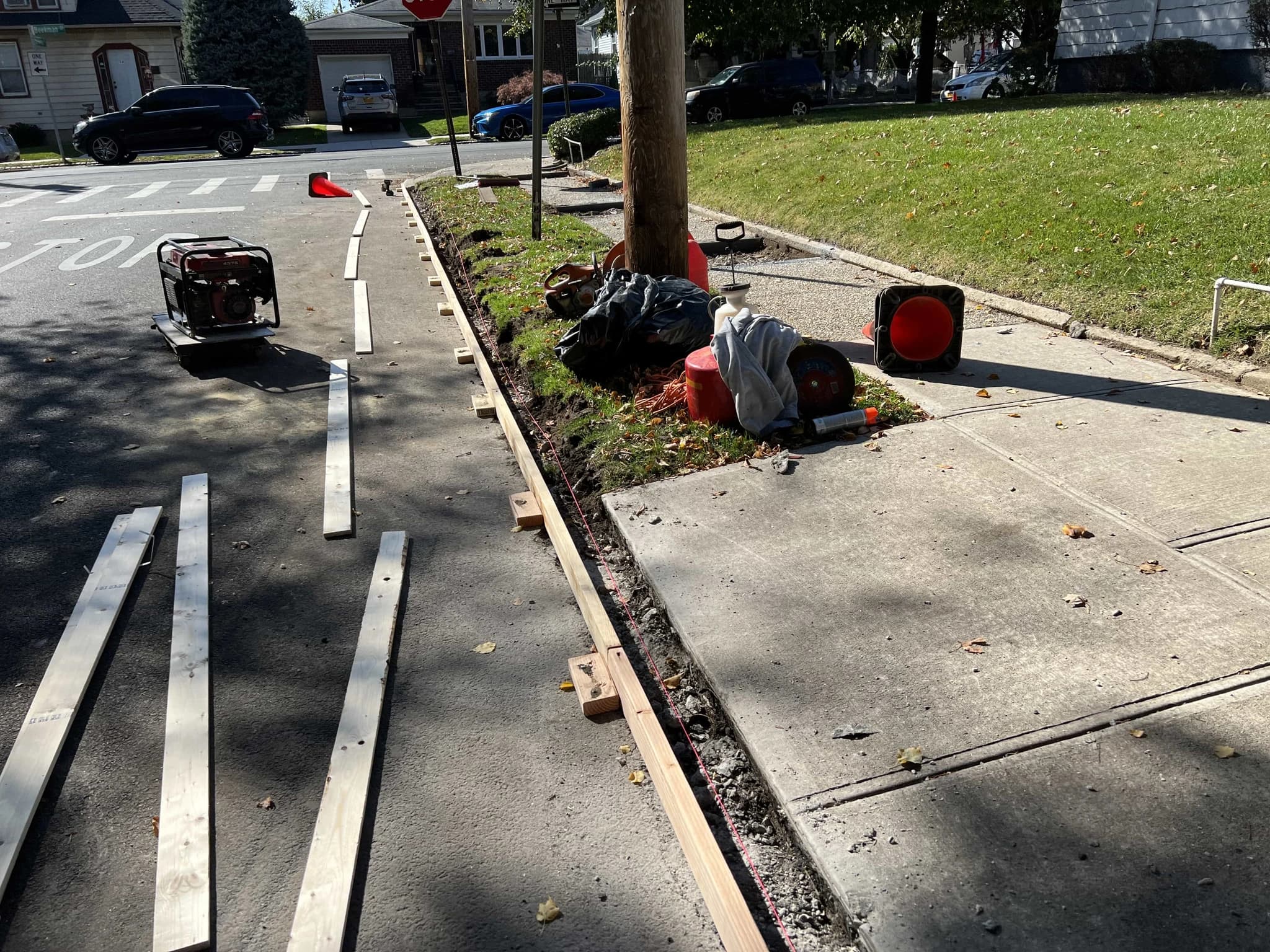 Curb formwork and framing project